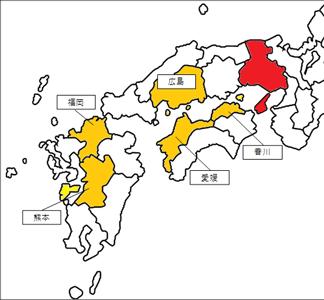 県外試験の地図