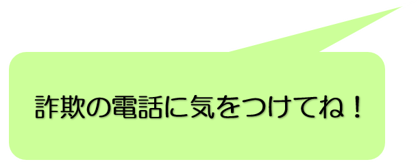 詐欺の電話に気をつけてね