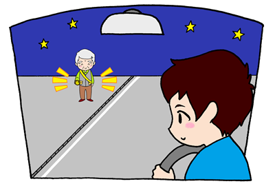 歩行中の高齢男性